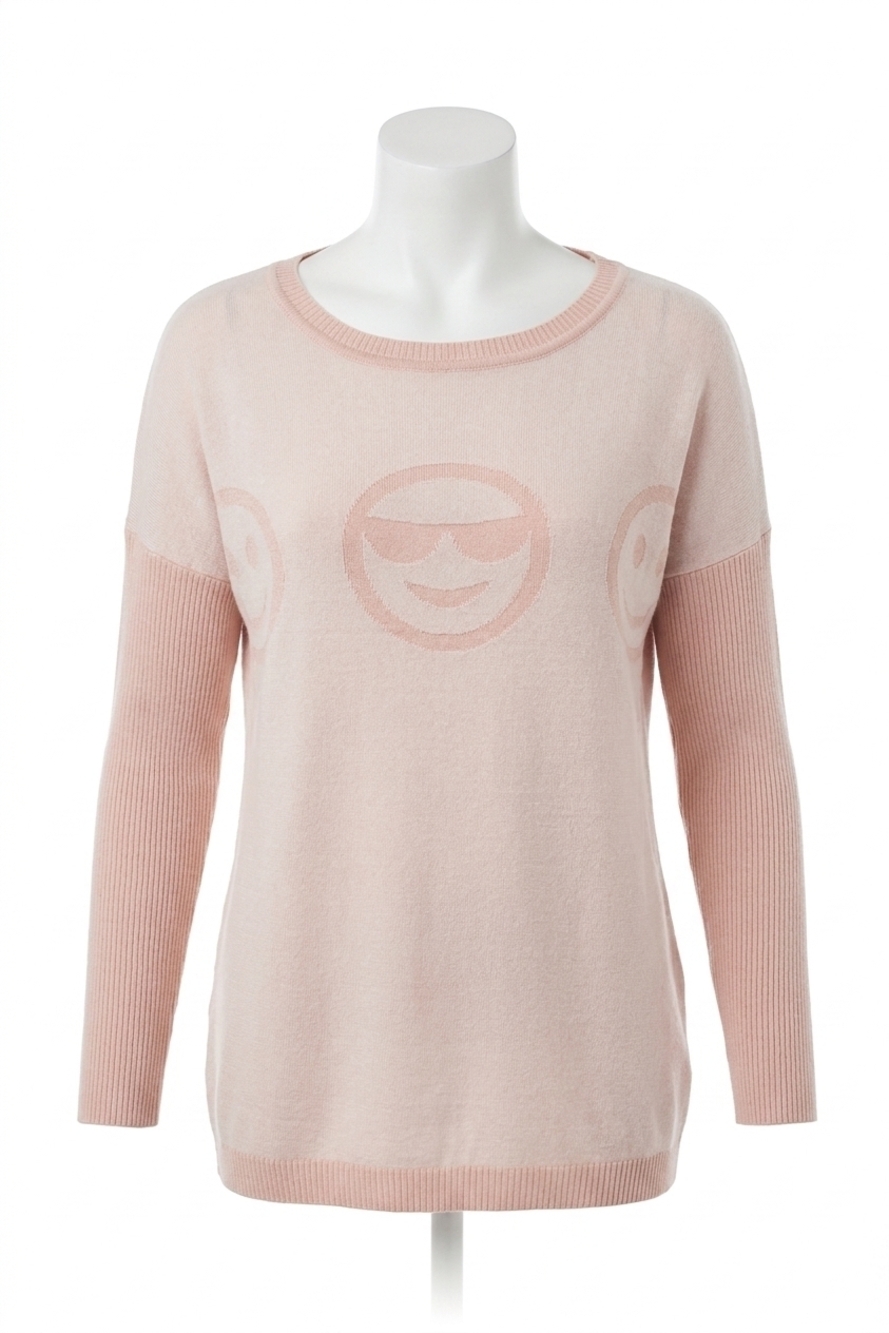 NEW ANGEL reversible emoji sweater in pink
